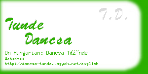 tunde dancsa business card